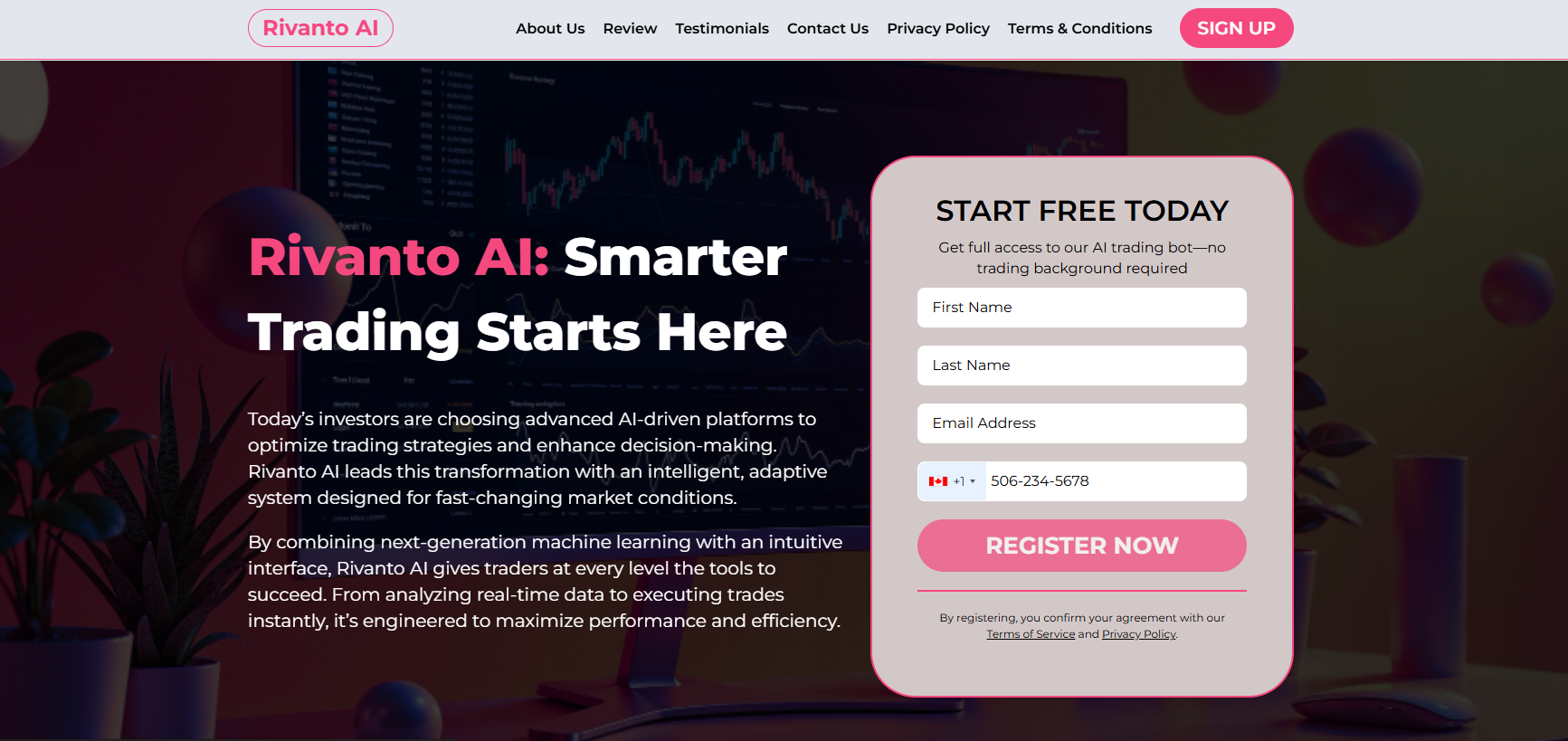 Rivanto AI platform interface
